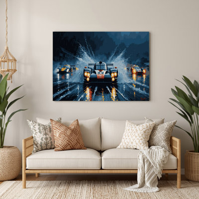Sports Endurance Racing Blue Metal Wall Art