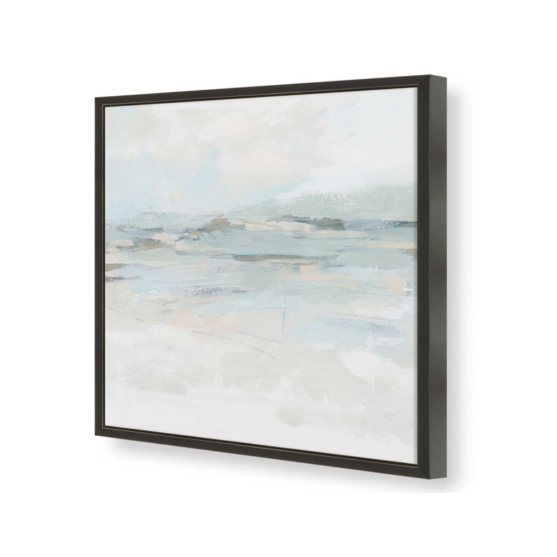 «Softly Spoken Waves II», reproduction sur toile dans un cadre, H 21,5 po x l 21,5 po, Encadrement ouvert, noir satiné