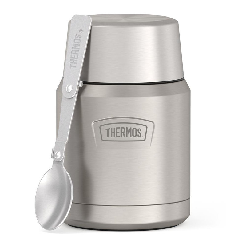 Pot de nourriture en acier inoxydable 16 oz avec cuillère, H 6 po x l 3,9 po x P 3,9 po