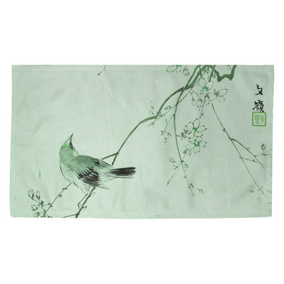 Tapis vert oiseau et fleurs Steadman