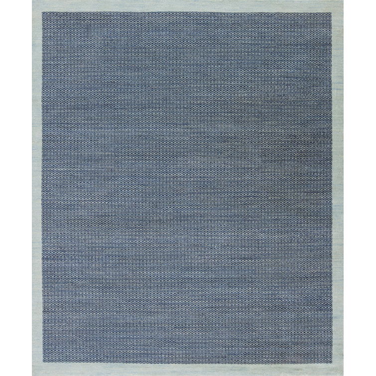 Textures Hand Knotted Wool Area Rug in Blue