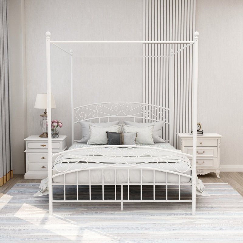 Tyler-Jay Metal Bed, Queen, White