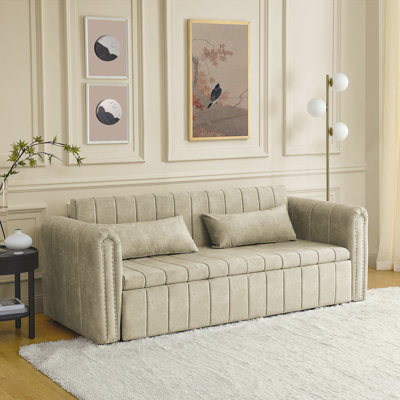 Knauff 82.31'' Velvet Rolled Arms Sofa -  Rosdorf Park, AAEA211AF4BC48A08388FFAA86D817FB