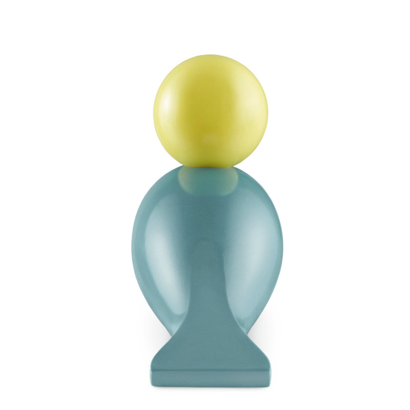 Songbird Ernst Figurine, Turquoise/Yellow, 6.1" H x 6.3" W x 3.1" D, 1