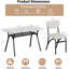 Ensemble de table de salle à manger pour 4 personnes, coin-repas de cuisine avec tablette ouverte, structure en métal à plateau en marbre, peu encombrant, beige