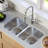 Karran 16- Gauge Stainless Steel 32-1/4'' X 18-1/2'' 50/50 Double Bowl Undermount Kitchen Sink Kit