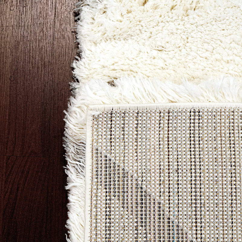 Tapis ivoire/gris clair Carrasquillo, Rectangle 9 pi 2 po x 12 pi 10 po