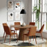 Table de salle à manger 53 "Adara en noyer et 6 chaises Carramar caramel foncé