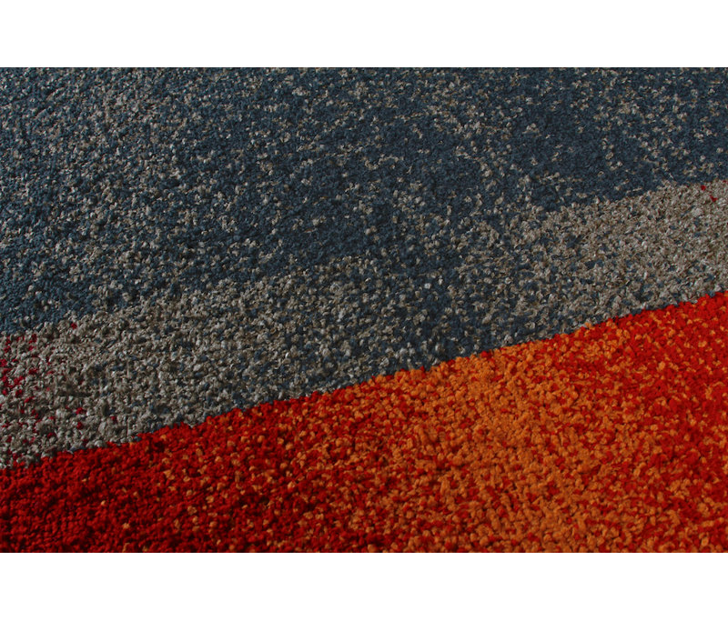 Tapis gris/rouge moderne résistant aux taches Mcginn