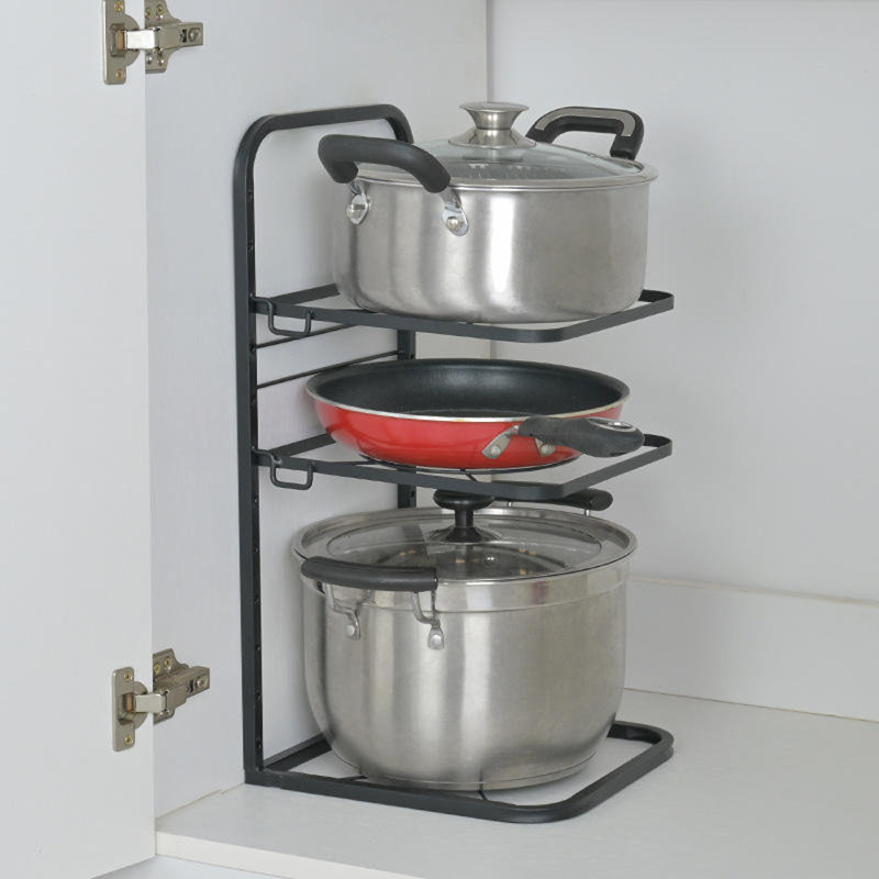 Steel Handcrafted Rectangle Countertop / Cabinet Pot Rack