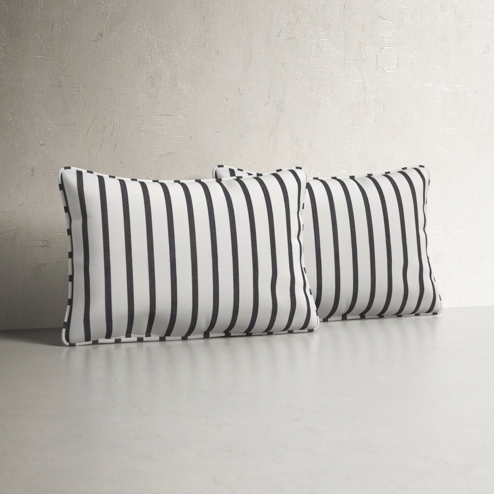 Lorena Striped Indoor/Outdoor Lumbar Throw Pillow, 12"H x 18"W
