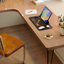 Bureau rectangulaire brun et noir en bois massif et fer-156239776-156239779