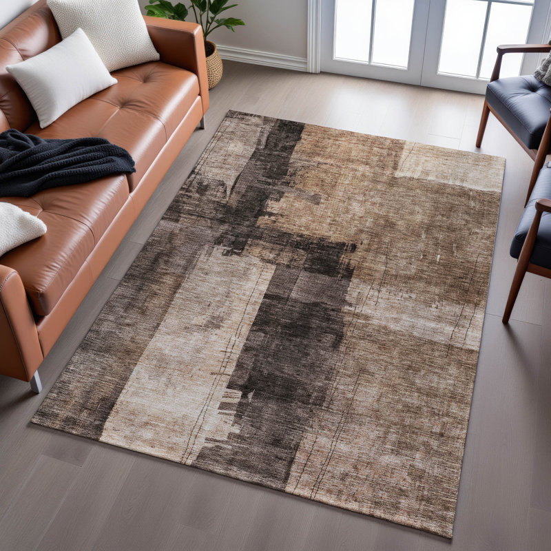 Premium Machine Washable Jessie AMF1202 Abstract Rug, Rectangle 10 pi x 14 pi
