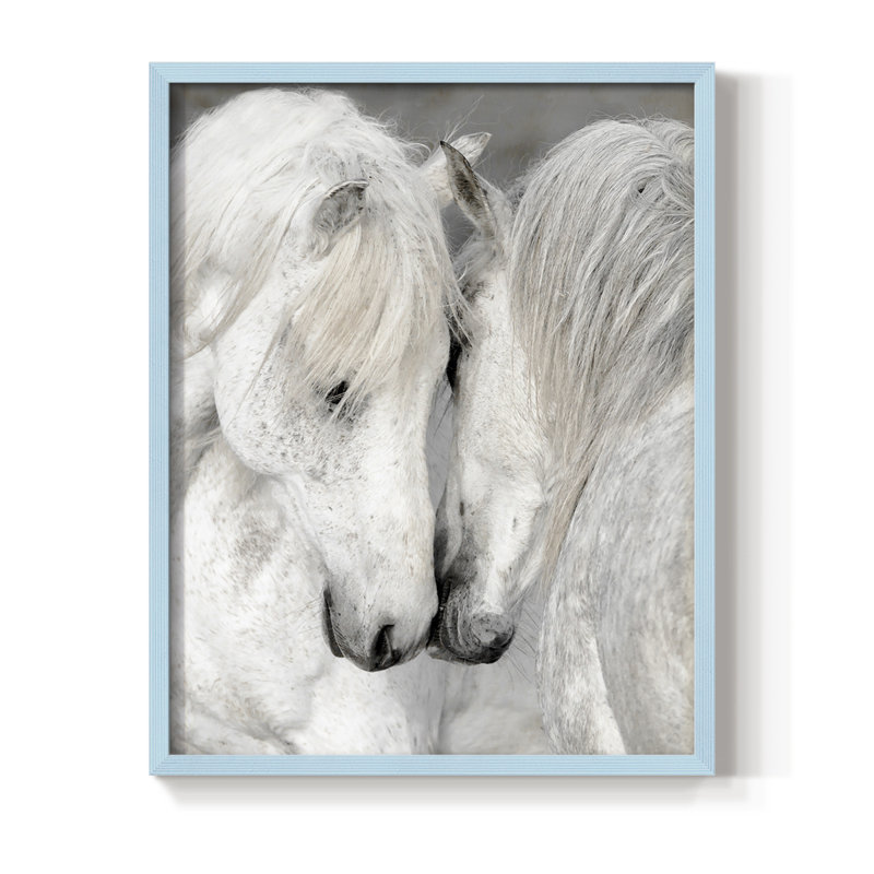 Affection II Framed Print - Solid Wood, Blue Single Picture Framed, 10" H x 8" W