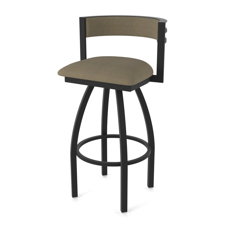Tabouret Artémis, Noir froissé, Tabouret de bar (siège d'une hauteur de 36 po), Tissu liège graphique