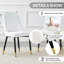 Modern Rectangle Dining Table Set for 4-6, Marble Texture Kitchen Table and Faux Leather Upholstered Chair for Dining Room-128989606-128989609