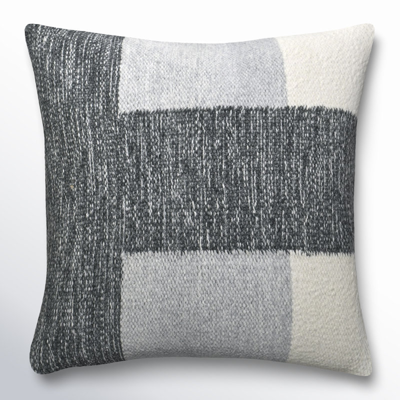 Colucci Geometric Throw Pillow Cover & Insert, Charcoal, 22"H x 22"W, Square