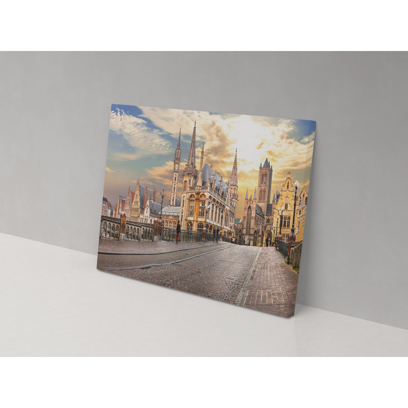 Belgium Streets - Wrapped Canvas Print, 52cm H x 82cm W x 4cm D
