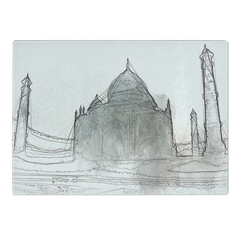 Glass Mist Over The Taj Mahal in india in Abstract Chopping Board, 28.5 cm W x 20 cm L