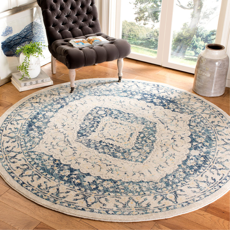 Annette Oriental Beige/Navy Area Rug