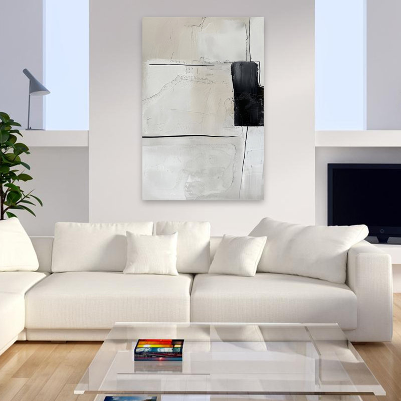 Neutral Balance I Modern Abstract Modern Minimalisme géométrique, H 48 po x l 32 po
