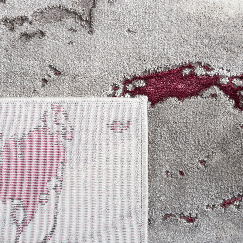 Tapis gris / rouge Bowersville Craft 800, Rectangle 2 pi 7 po x 5 pi