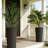 29 Inch Tall Planters for Outdoor Plants, Set of 2 Plastic Flower Pots with DIY Drainage Holes, Stackable Large Planters for Indoor Plants, Front Porch Decor, Black-419445254