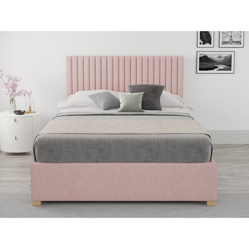 Chevy Upholstered Ottoman Storage Bed, Small Double (4'), Tea Rose