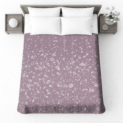 Couvre-lit matelassé délicat à motif floral toutes tailles