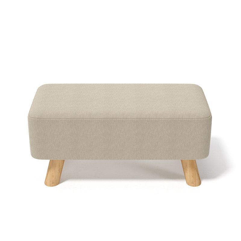 Arturo 57cm Wide Rectangle Solid Colour Footstool Ottoman, Cream