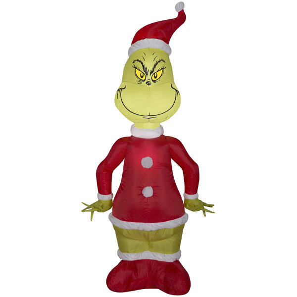 Gemmy Industries Airblown Grinch as Santa Small Grinch Inflatable | Wayfair