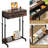 Rustic Brown Height Adjustable Rolling Laptop Desk With Drawer