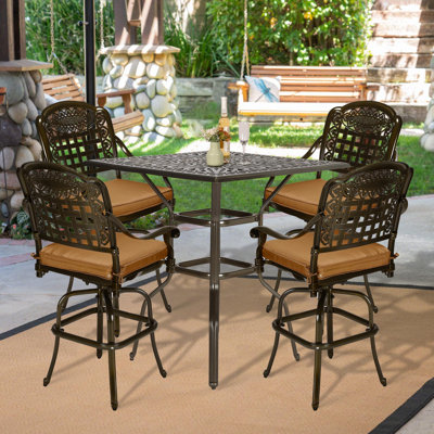 Umbrella Outsunny Outdoor Bar Set Outdoor Dining Set Bar Height