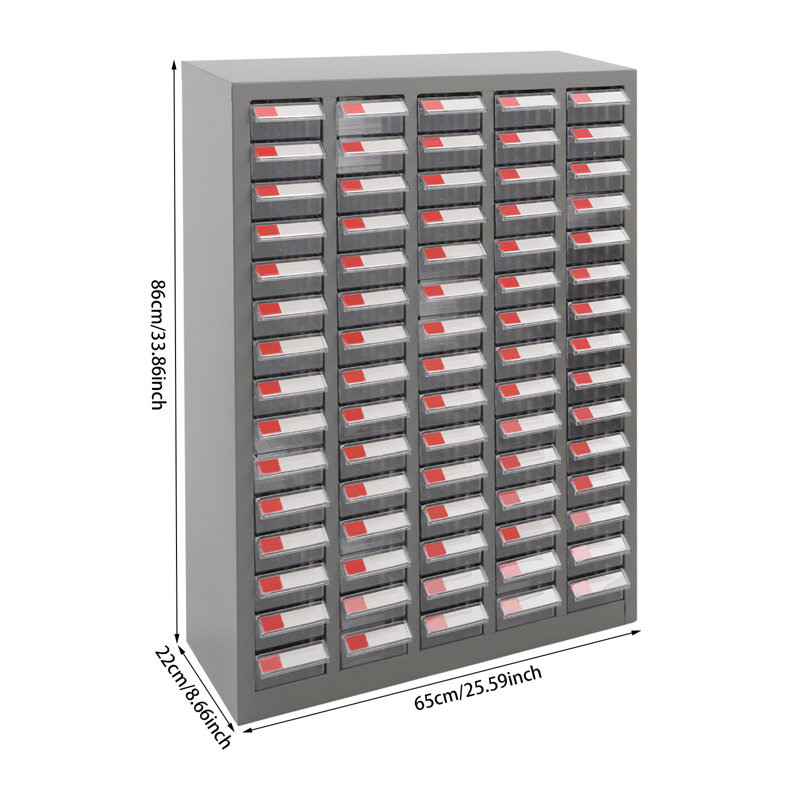 75 Drawers Tool Cabinet Bolt And Nut Tool Storage Box For Garage Office Warehouse, Clear