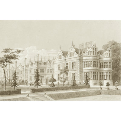 Kirby Castle Garden View by Richardson - Wrapped Canvas Rectangle Print