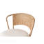 Ensemble de 2 tabourets de bar avec dossier en rotin, tabourets de comptoir rembourrés, tabourets de bar avec pieds en métal, tabourets de bar style Mid-Century Boho pour îlot de cuisine, salle à manger (crème)
