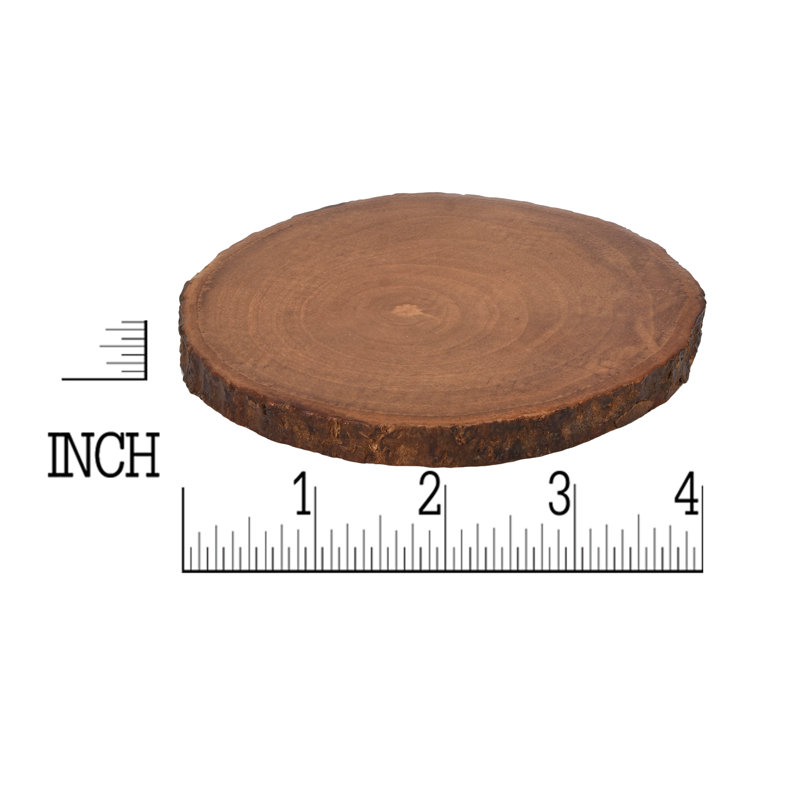 Wood Round 5 Piece Coaster Set