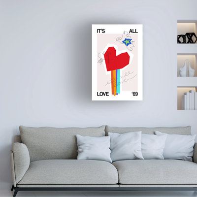 Frances Collett It's All Love '69 Heart Greige, art sur toile