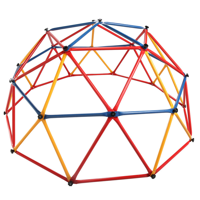 Tobbi 82.3'' W Metal Climbing Dome, Red/Yellow/Blue