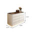 Comptoir rectangulaire en verre trempé transparent de 59,06 po, armoire en bois massif beige, armoire de rangement pour bijoux-130071032