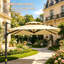 Parasol moderne d'extérieur à baldaquin, parasol de patio en porte-à-faux, parasol de jardin décalé (seulement 1 base croisée et 1 parasol inclus, pas de base de contrepoids)