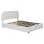 Lit plateforme tapissier pleine grandeur avec système de rangement hydraulique Teddy, blanc, confortable et élégant