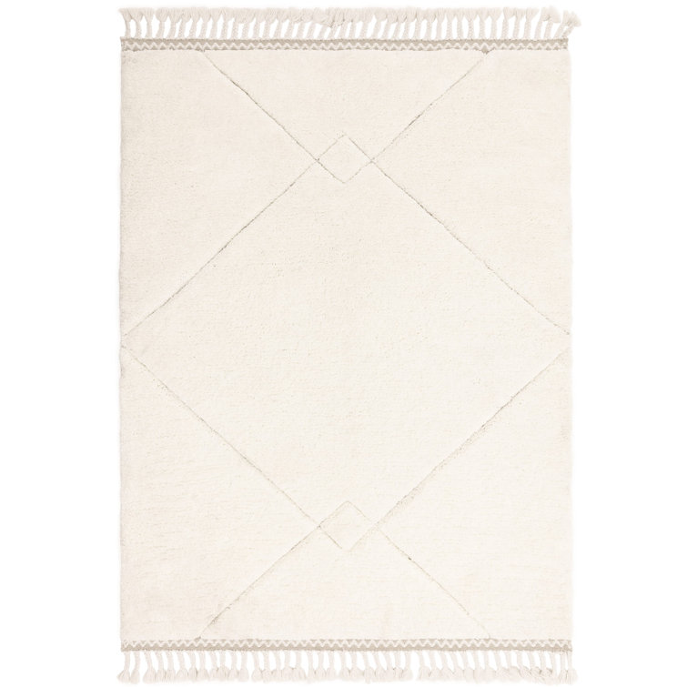 Highland Dunes Buckmiller Aztec Moroccan Machine Woven Cream Area Rug ...