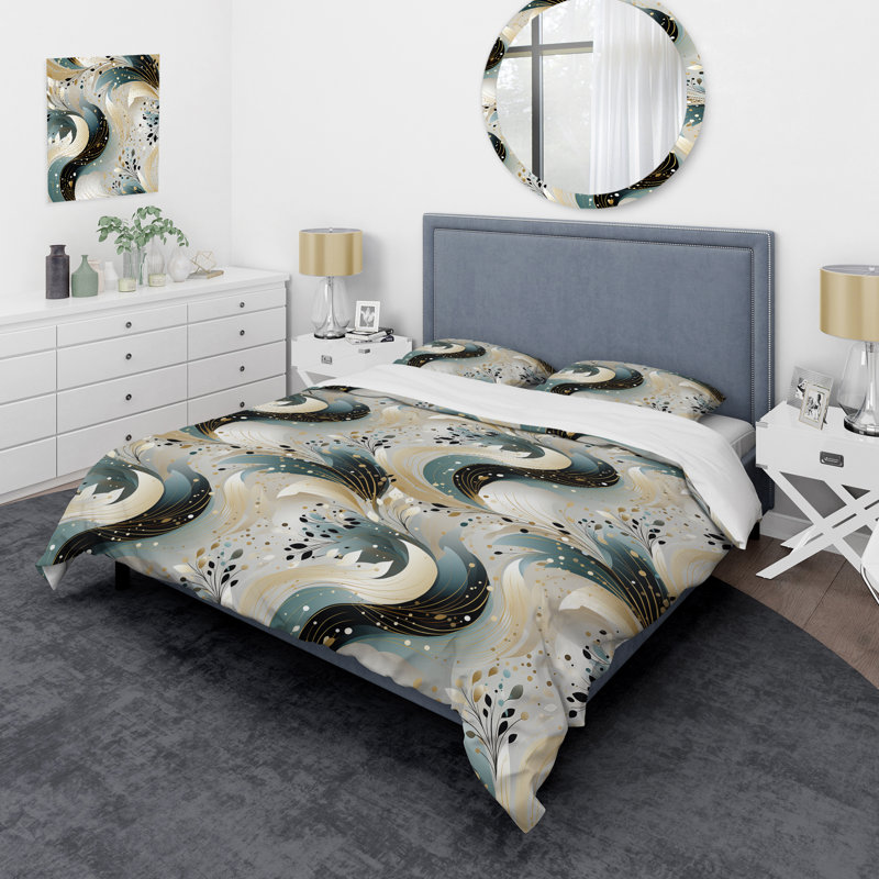 Green And White Sparkling Dazzle Glamour - Ensemble de housse de couette glam