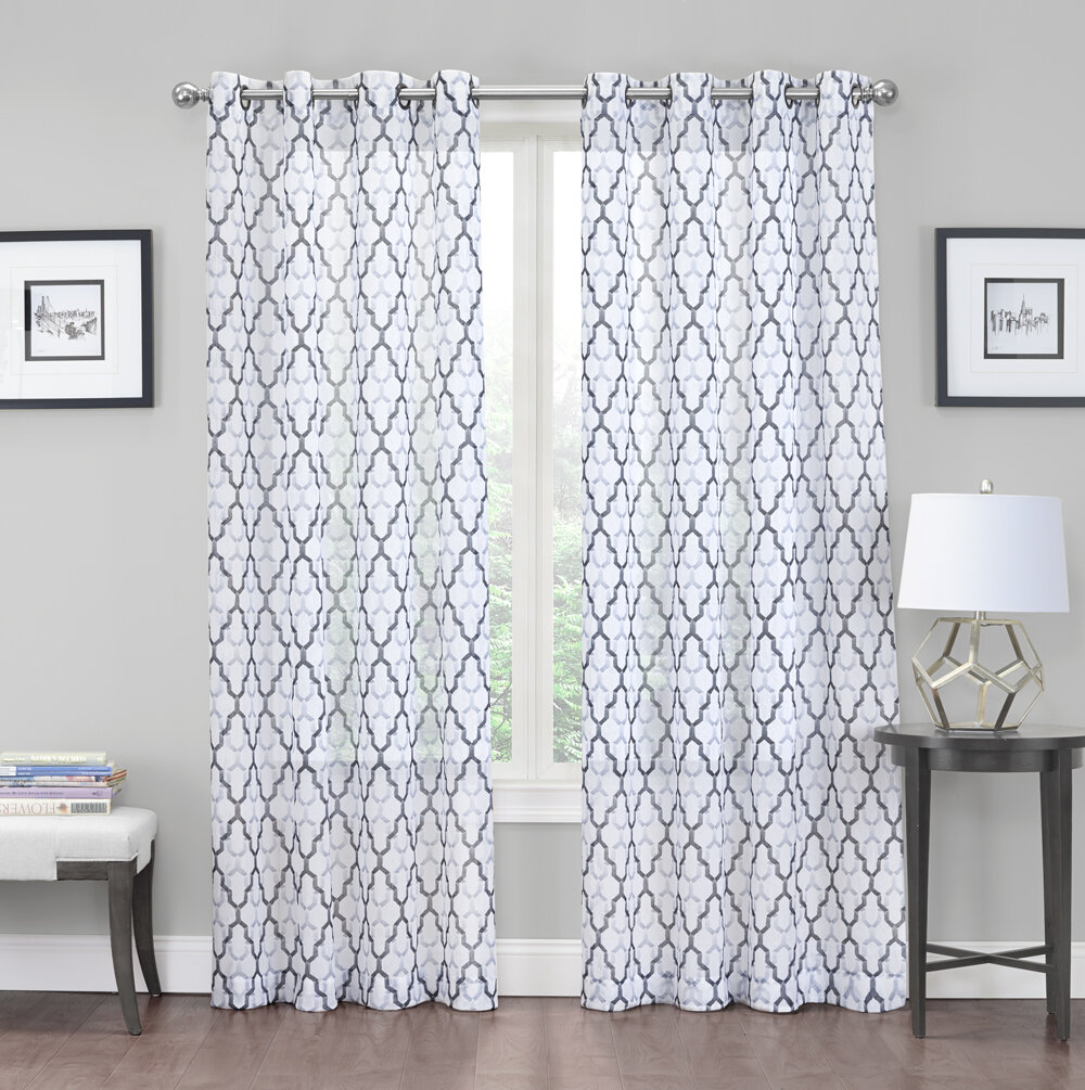 Charlton Home® Karlin Synthetic Sheer Curtain Pair & Reviews | Wayfair