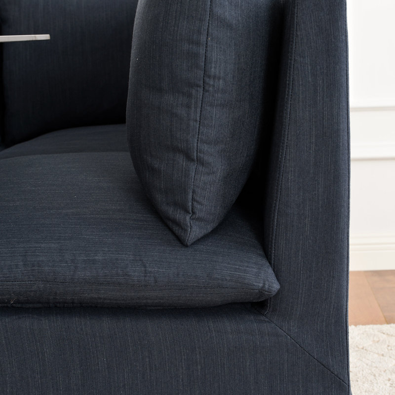 Crampton Performance Fabric Down Fill Slipcover Dining Corner Chair, Indigo