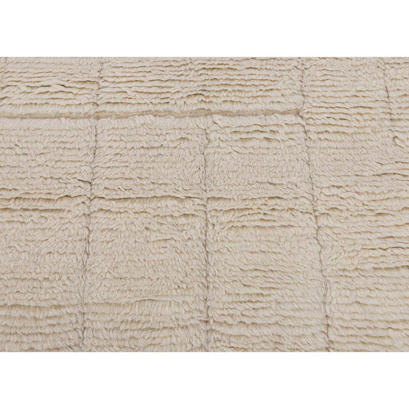 Wool Area Rug in Cream, Rectangle 8' x 10'