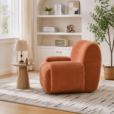 Fauteuil d'appoint moderne sans os avec assise profonde et soutien ergonomique