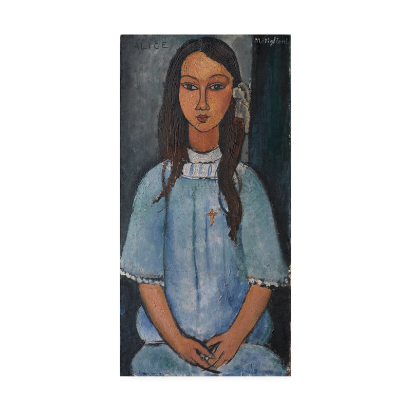 Reproduction d’art sur toile tendue « Alice » par Modigliani, H 47 po x l 24 po x P 2 po