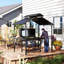 Gazebo double toit rigide de 2,4 x 1,5 m avec barbecue intégré, idéal pour terrasse, jardin ou pelouse.